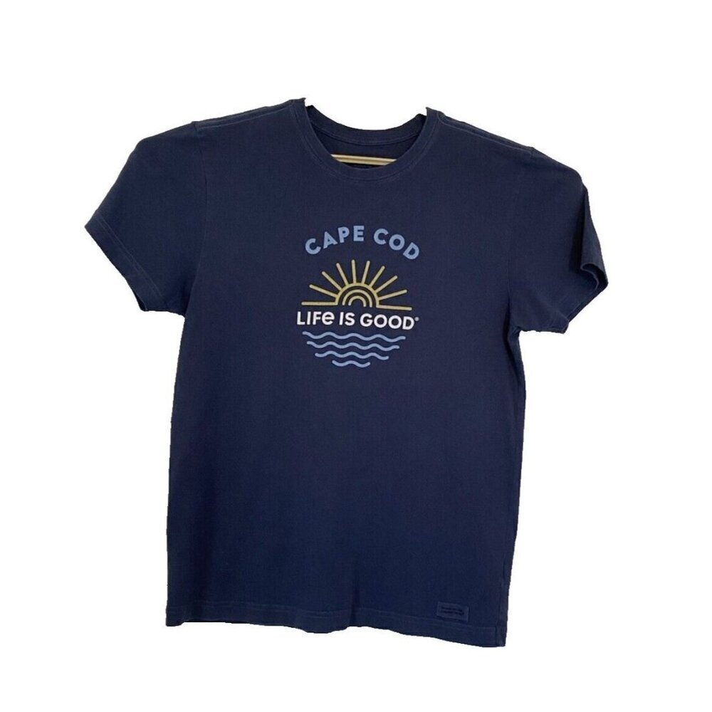 Life Is Good Crusher Tee Cape Cod Sun Short Sleeve T Shirt Mens Size Small Beach